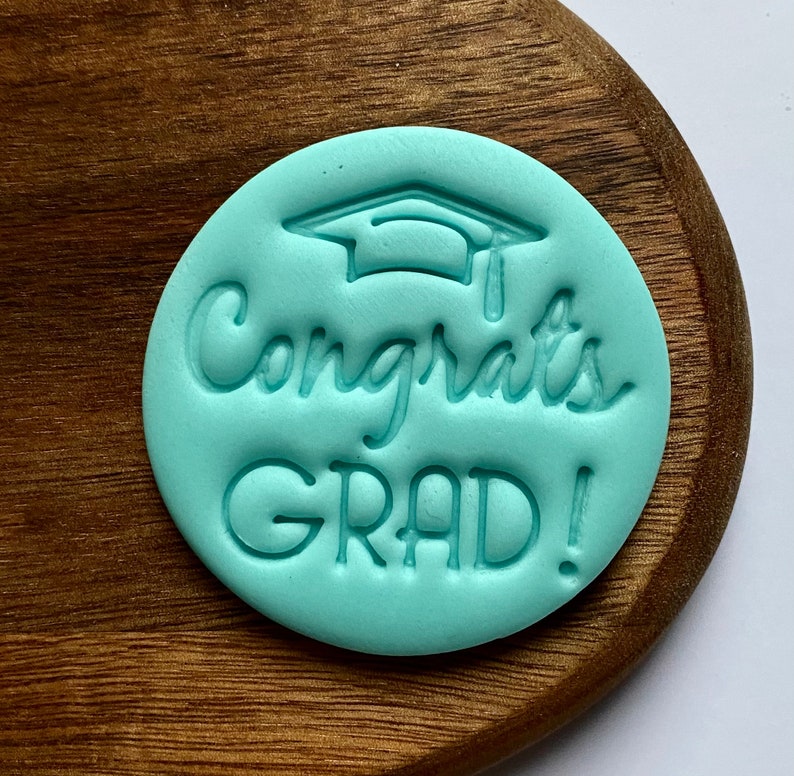 Congrats Grad Cookie Stamp | Congrats Grad Fondant Embosser | Cake ...
