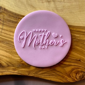 Happy Mother’s Day Debosser Stamp. Embosser Stamp Biscuit Fondant Icing Cupcake Decorating