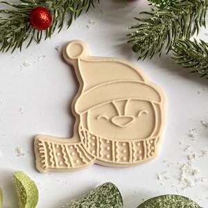 Penguin Cookie Cutter and Stamp. Christmas Fondant Biscuit Icing Cake Decorating
