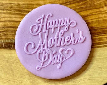 Glad mors dag-stämpel. Mors dag-fondantglasyr, cupcakedekoration