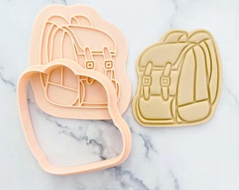Backpack Cookie Cutter and Stamp Set: School Theme, 3D Printed