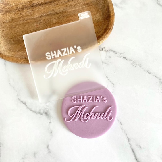 CUSTOM Name Mehndi Cookie Biscuit Stamp Indian Fondant Icing Cupcake Biscuit Decorating