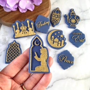 Ramadan Eid Mini Stamps -pack of 9. Eid Debosser Stamps. Biscuit Fondant Icing Cupcake Decorating