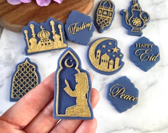 Ramadan Eid Mini Stamps -pack of 9. Eid Debosser Stamps. Biscuit Fondant Icing Cupcake Decorating