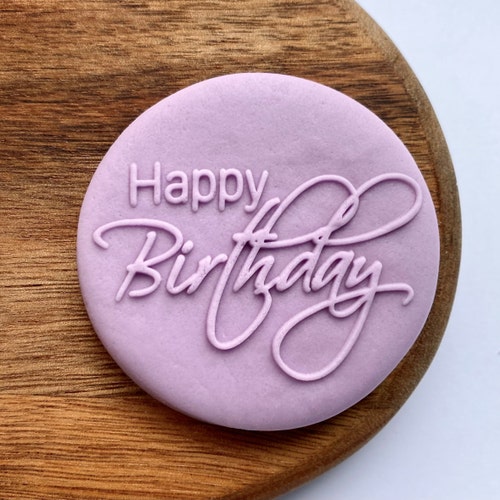 Happy Birthday Fondant Stamp Embosser Etsy