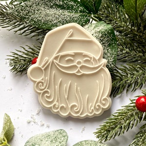 Santa Claus Cookie Cutter and Stamp. Christmas Fondant Biscuit Icing Cake Decorating