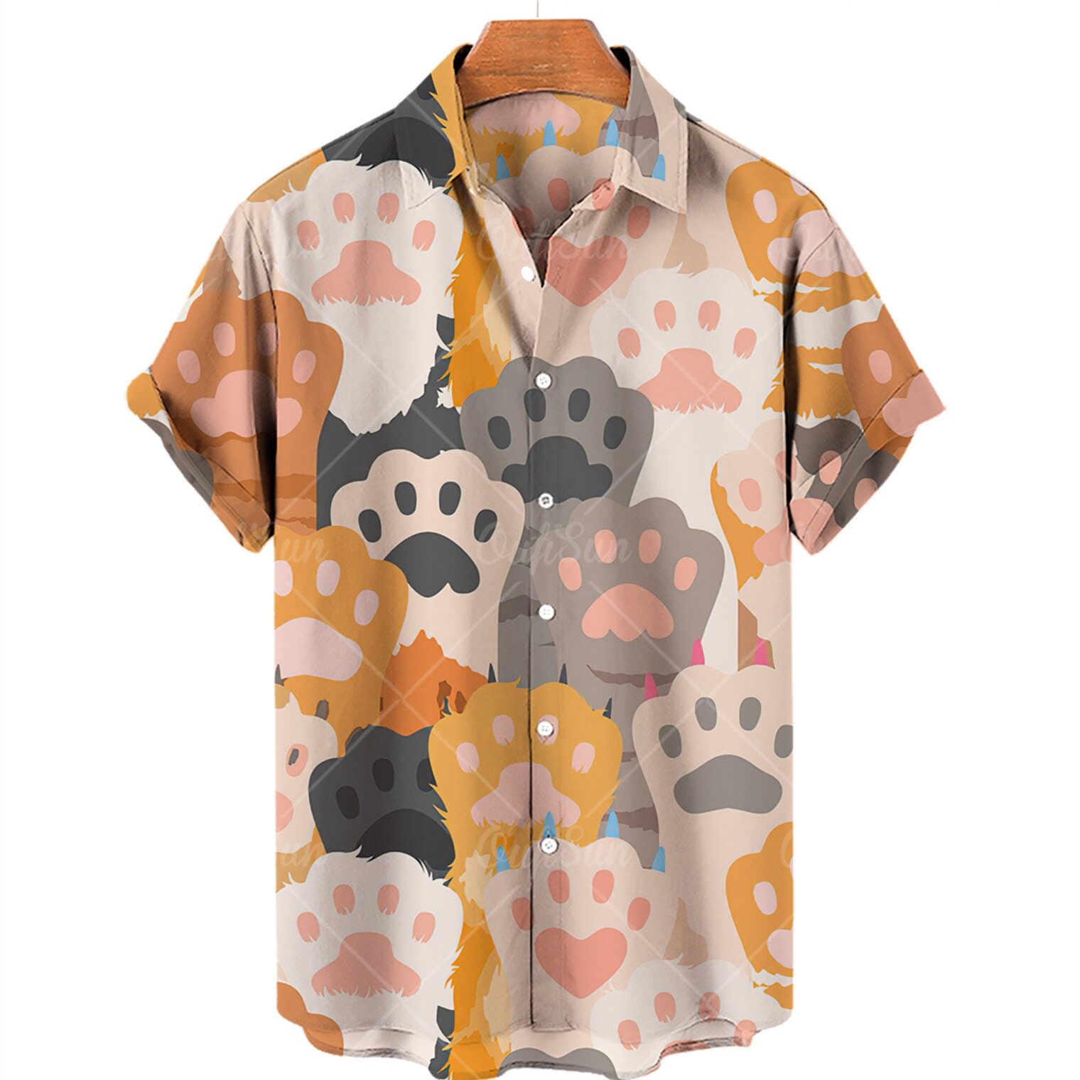 Hawaiian Shirts for Man Men Cat Flower Pattern Colorful - Etsy