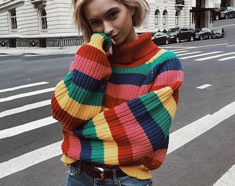 etsy rainbow jumper