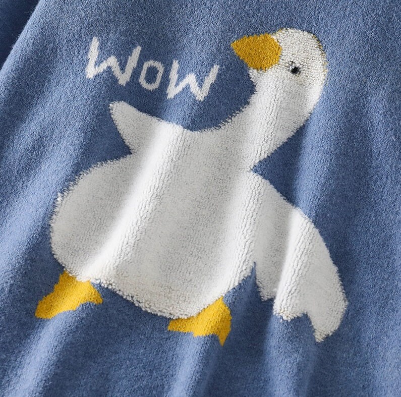 Goose Wow Sweater Jumper Long Sleeve Goose Print Loose | Etsy