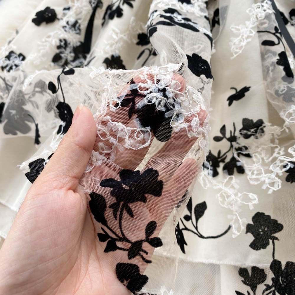 Romantic Women Lace Embroidery Party Dress Bandage Slim Waist - Etsy