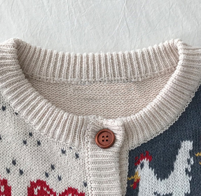Women/'s Korean Style Autumn Winter Chicken O Neck Knitted Cardigan Female Jacket Sweater Coat Casual Farmer Knit Jacket Sweater For her
