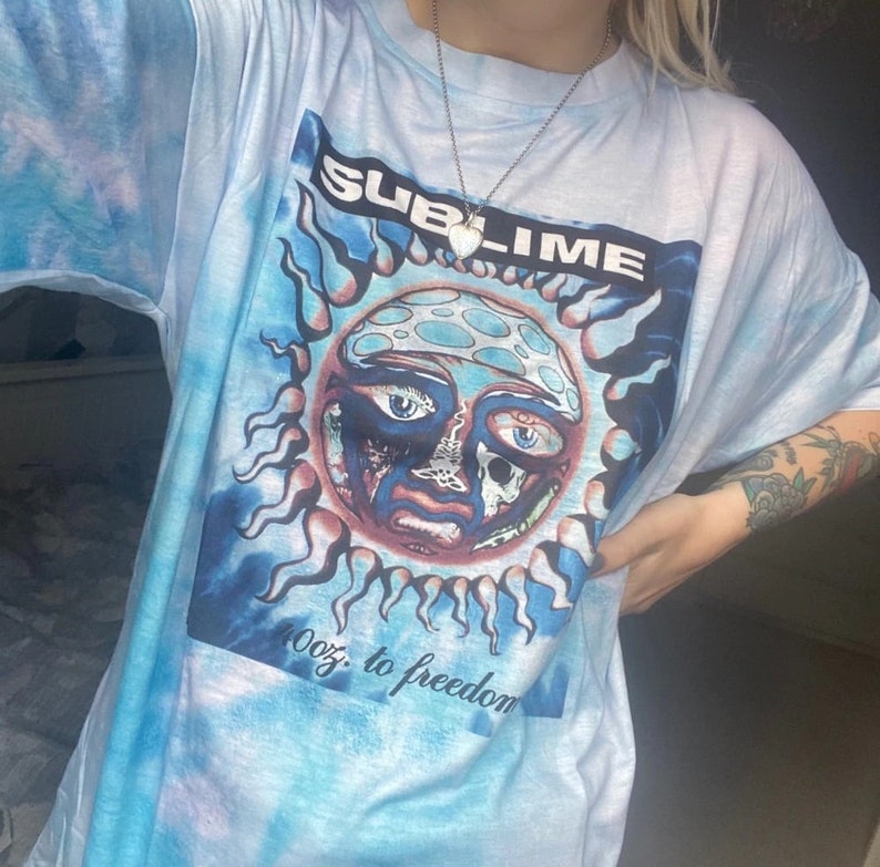 Tie Dye Band Tee
 Sublime Blue Tie Dye Tee Band Tee Blue Tie Dye tee