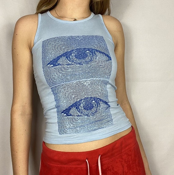 Skinny Tank Top Harajuku 90S Top Printed Camis y2k Aesthetic Crop Sleeveless UK