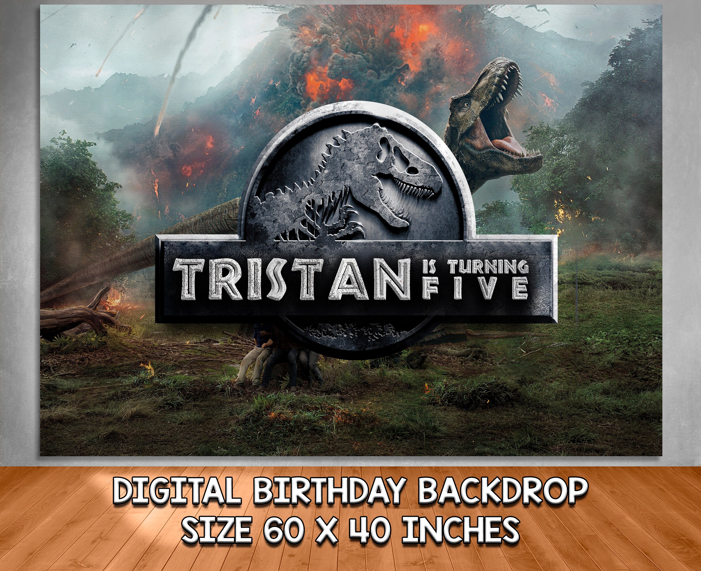Jurassic Park Birthday Backdrop Jurassic Park Birthday Etsy