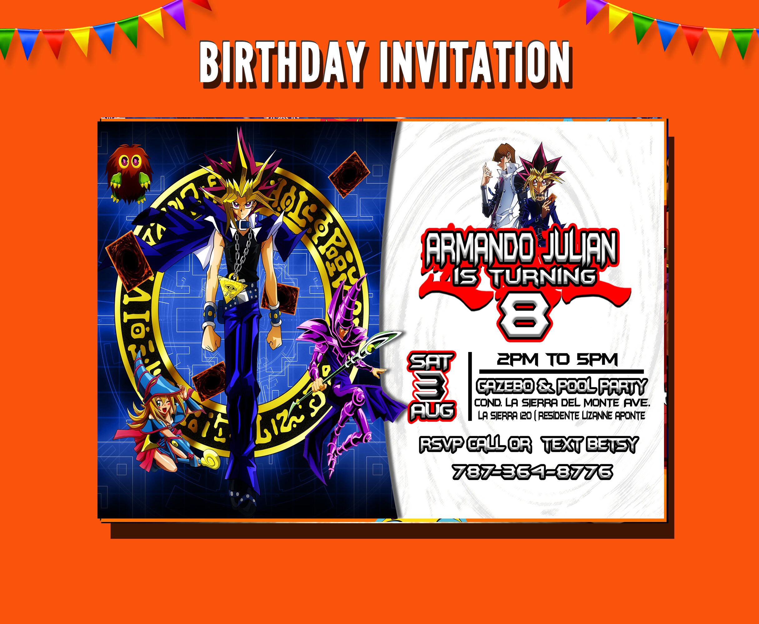 YuGiOh YuGiOh Invitation YuGiOh Birthday Invitation Etsy