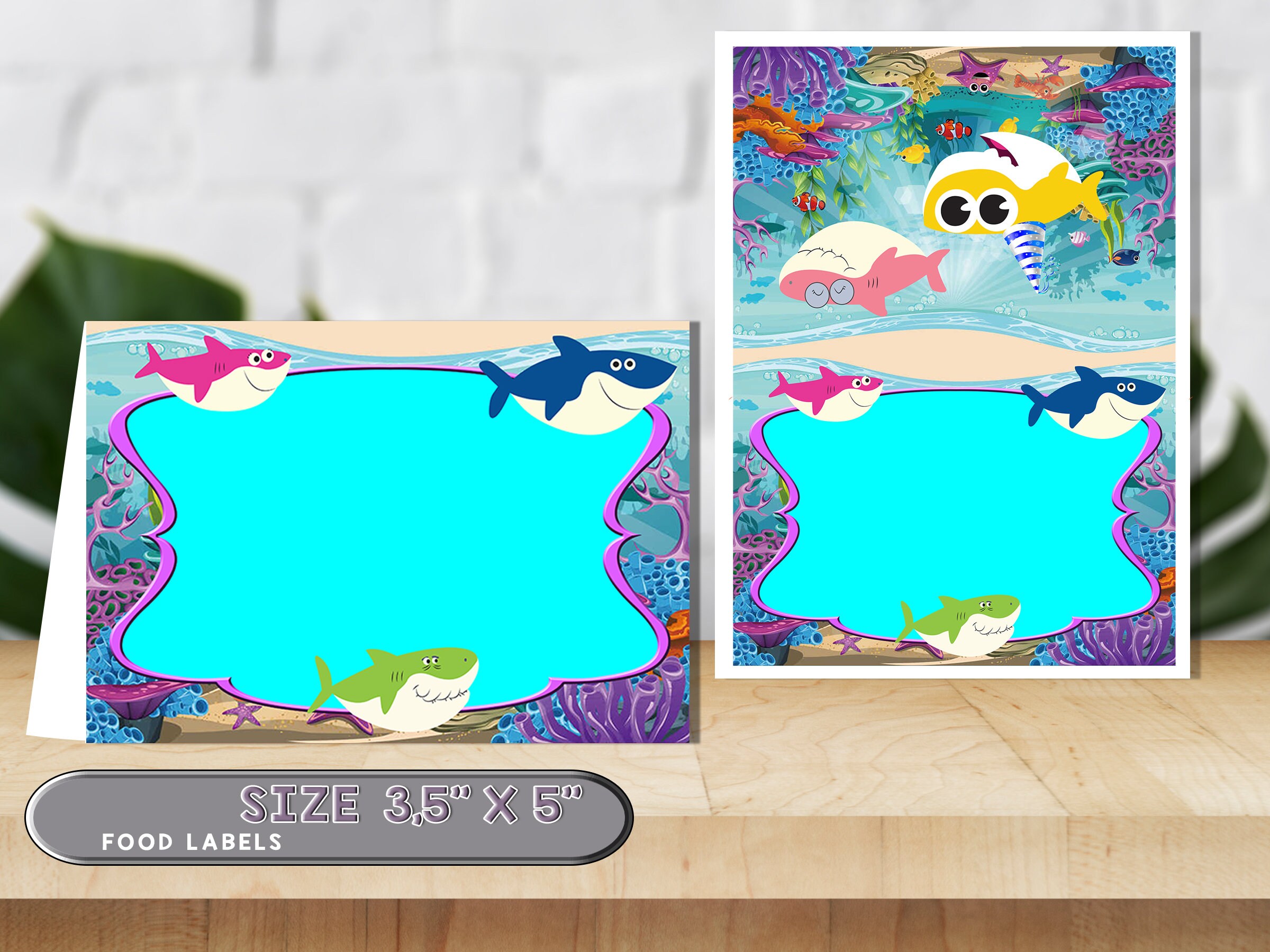 Baby Shark Baby Shark Food Labels Baby Shark Birthday Party Etsy