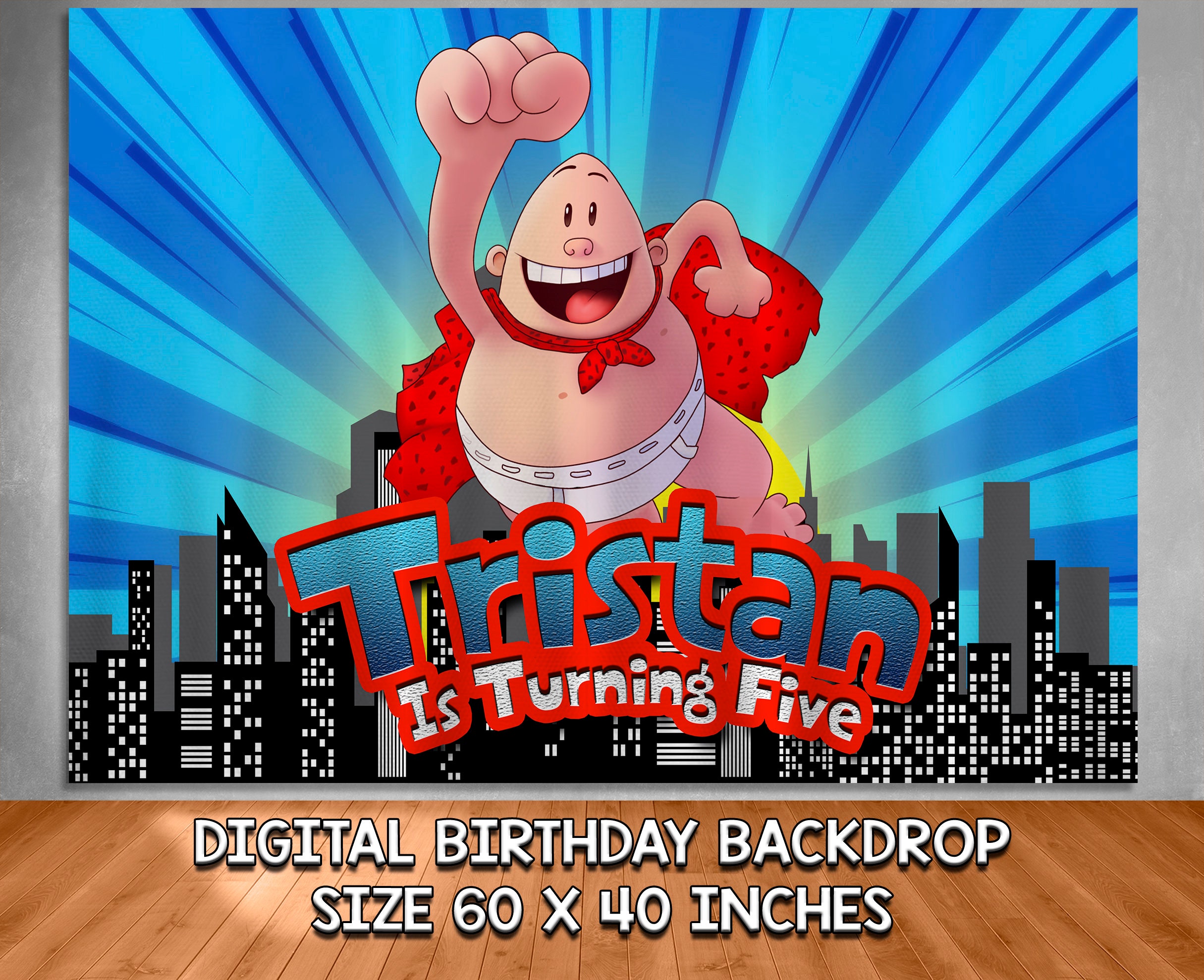 Captain Underpants Birthday Backdrop Captain Underpants | Etsy