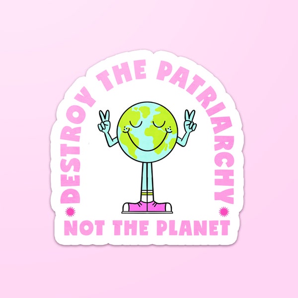 Destroy The Patriarchy Not The Planet Sticker / Feminism Sticker / Feminist Decal / Save The Planet Decal / Laptop Sticker / Laptop Decal