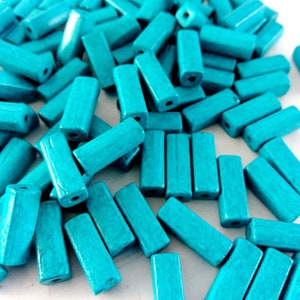 40 pcs Greek ceramic square slider tube 6x6x15mm Handmade ceramic square spacer bead Matte finish ceramic tube Diy jewelry supply