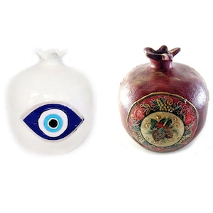 Adorno de granada con ojo turco, amuleto griego de Año Nuevo, talismán de cerámica