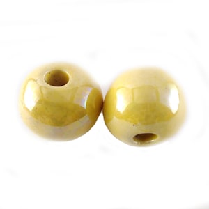 4 pcs Greek enamelled round bead 26x21mm handmade glazed ceramic round bead 4 pcs large ceramic enamel round bead Organic round bead