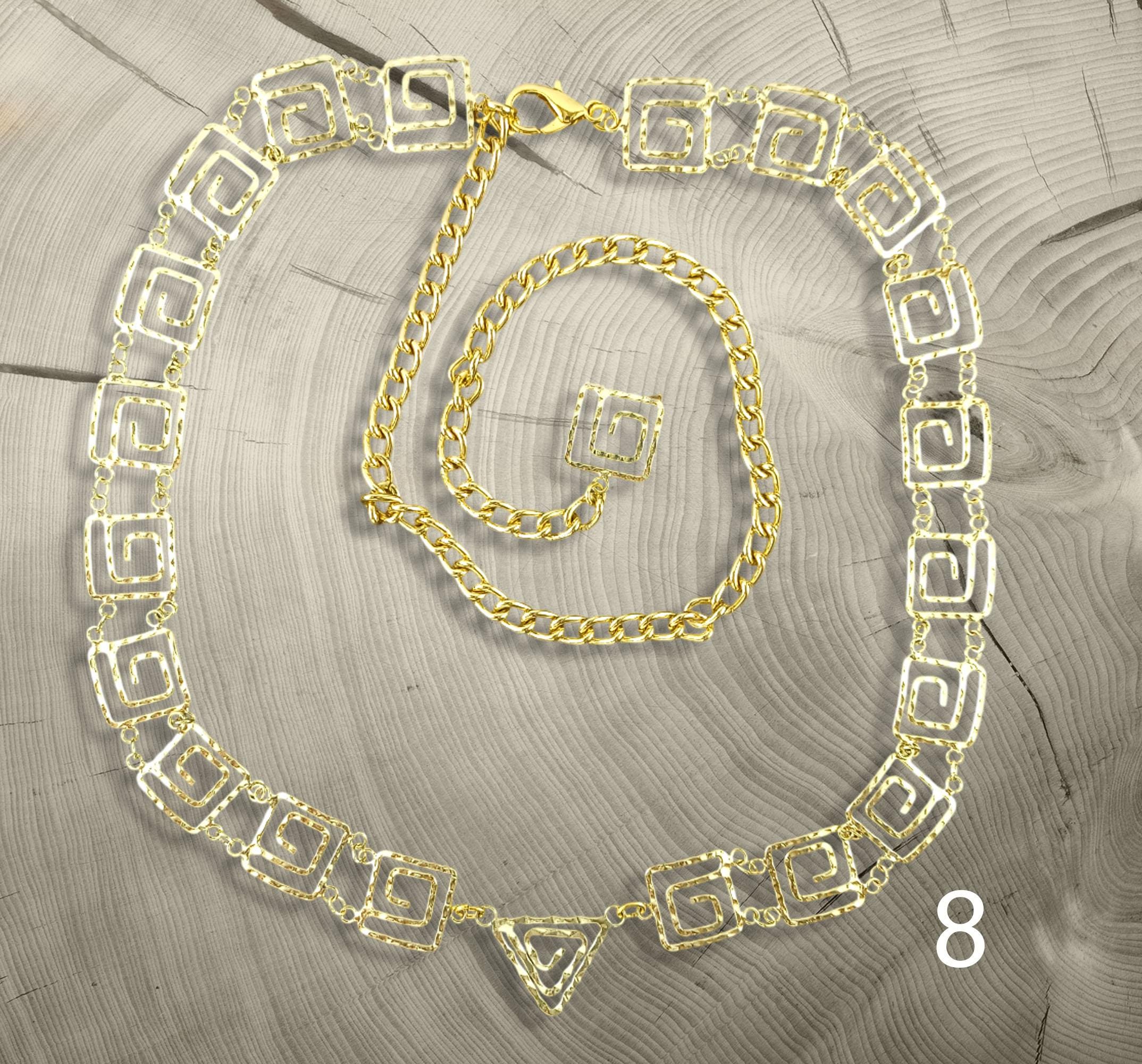 Hammered Silver Plated Greek Key Spiral Belt – Ancient  display picture 2