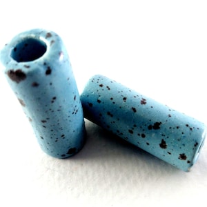 12 pezzi di perline distanziatrici in ceramica smaltata greca opaca da 12 x 30 mm, perline distanziatrici in ceramica smaltata, perline distanziatrici in ceramica di grandi dimensioni, fornitura di gioielli fai da te