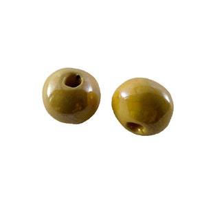 6 pcs Greek enamelled round bead 22x18mm handmade glazed ceramic round bead Ceramic enamel round bead Organic round bead Diy jewelry supply
