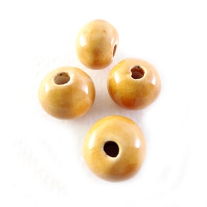 12 pcs Greek enamelled round bead 13x11mm handmade glazed ceramic round bead Ceramic enamel round bead Small round bead Diy jewelry supply