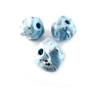 4pcs Greek matte enamelled round bead like a rock 24x18mm handmade matte glazed ceramic round bead Large ceramic enamel irregular round bead