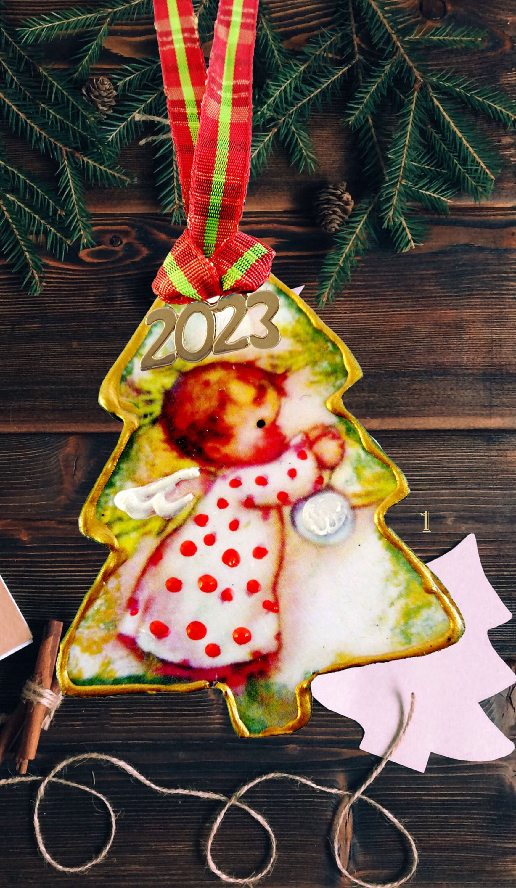 Lot De 8 Pendentifs En Bois à Suspendre Pour Sapin De Noël - Décoration