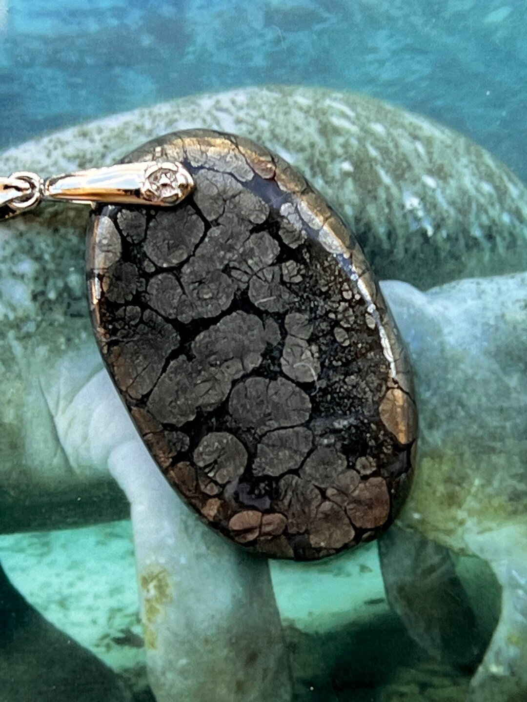 2024 Marcasite Gemstone Pendant With Stainless Steel Necklace