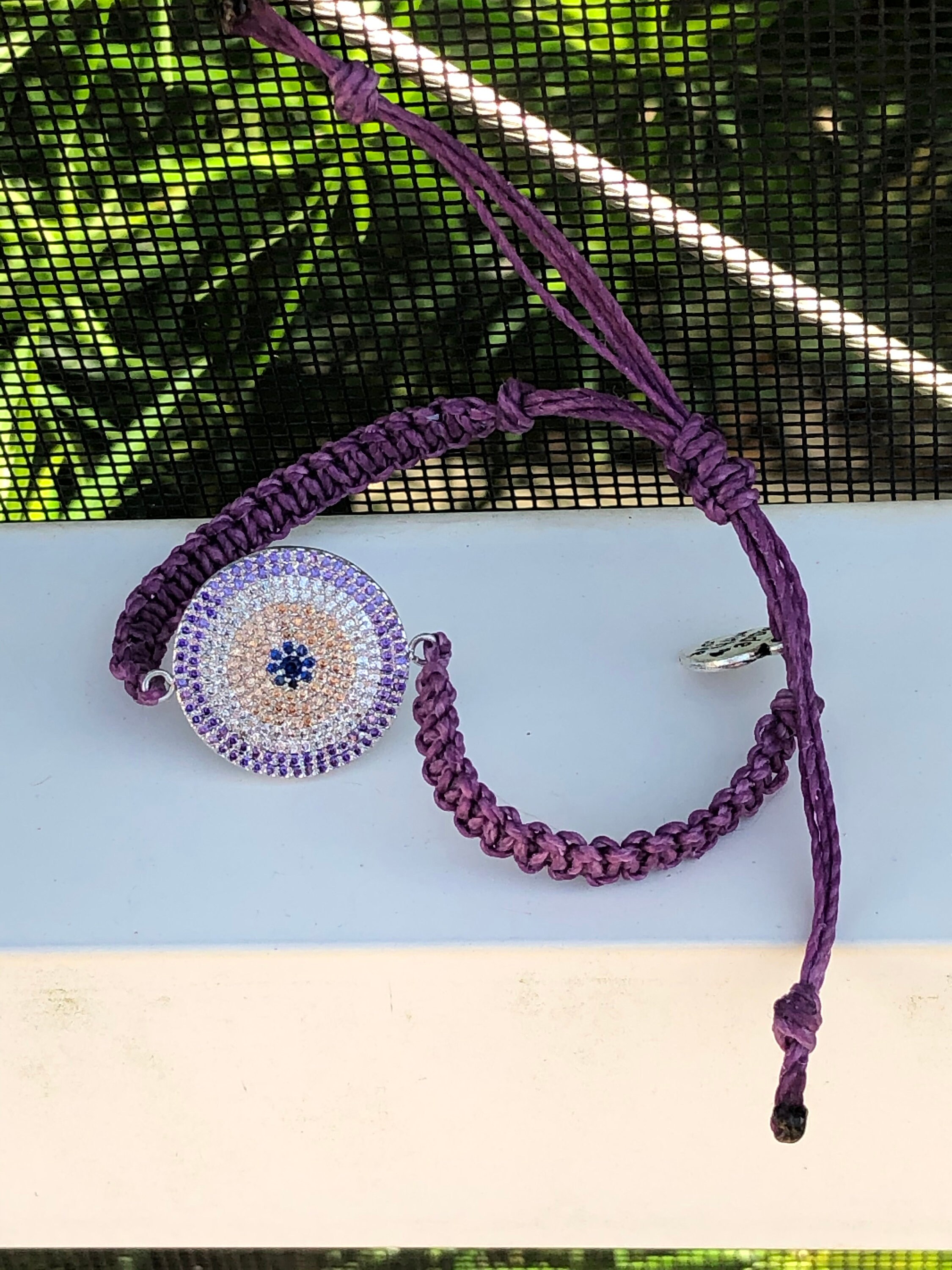 Sparkling Charm macrame adjustable bracelet macrame charm Etsy