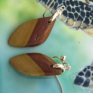 Mookaite Gemstone Earrings with stainless steel wires, Gemstone Earrings, Dangle Drop Earrings