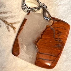 30-2025 Natural Red Jasper Gemstone Pendant Necklace, Jasper Gemstone Necklace, Gemstone Necklace