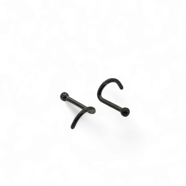 Titanium ball nose stud for 1mm/18g piercings with PVD black finish. Sold singly.