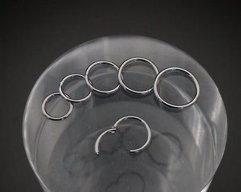 Titanium clickers, 1mm/18g thick, 6mm,7mm,8mm,9mm and 10mm diameters, polished finish