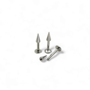 Titanium spikey stud, 1.2mm/16g, externally threaded with 6mm-8mm length studs. Sold singly.