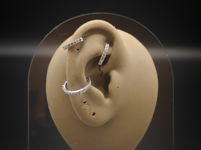 Jewelled clicker ring surgical steel for1.2mm piercings. 1.7mm Etsy