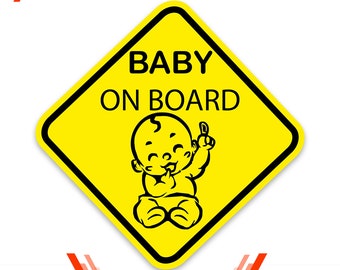 Baby On Board PINK Safety Pin Sign baby on board Baby on Board Sign Baby On Board Novelty Car Sign