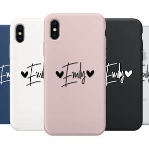 Personalised Name with heart Silicon Printed Phone Case for Apple iPhone 7/8 iPhone 7 Plus/iPhone 8 Plus iPhone X/XS iPhone XR iPhone Xs Max