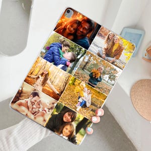 Personalised iPad Case for iPad 11th Gen iPad 10th Gen iPad 8th Gen iPad 10.2 iPad 9th Gen iPad Air 4/5 Collage Photo iPad Gel Clear Silicon