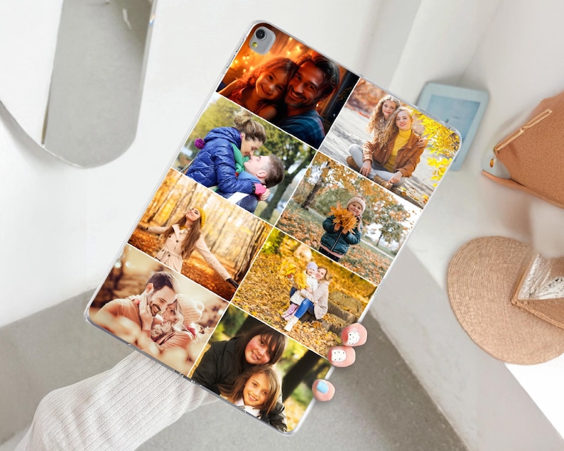 Coque personnalisée pour iPad, iPad 11e génération, iPad 10e génération, iPad 8e génération, iPad 10.2 iPad 9e génération, iPad Air 4/5 collage photo, gel silicone transparent image 1