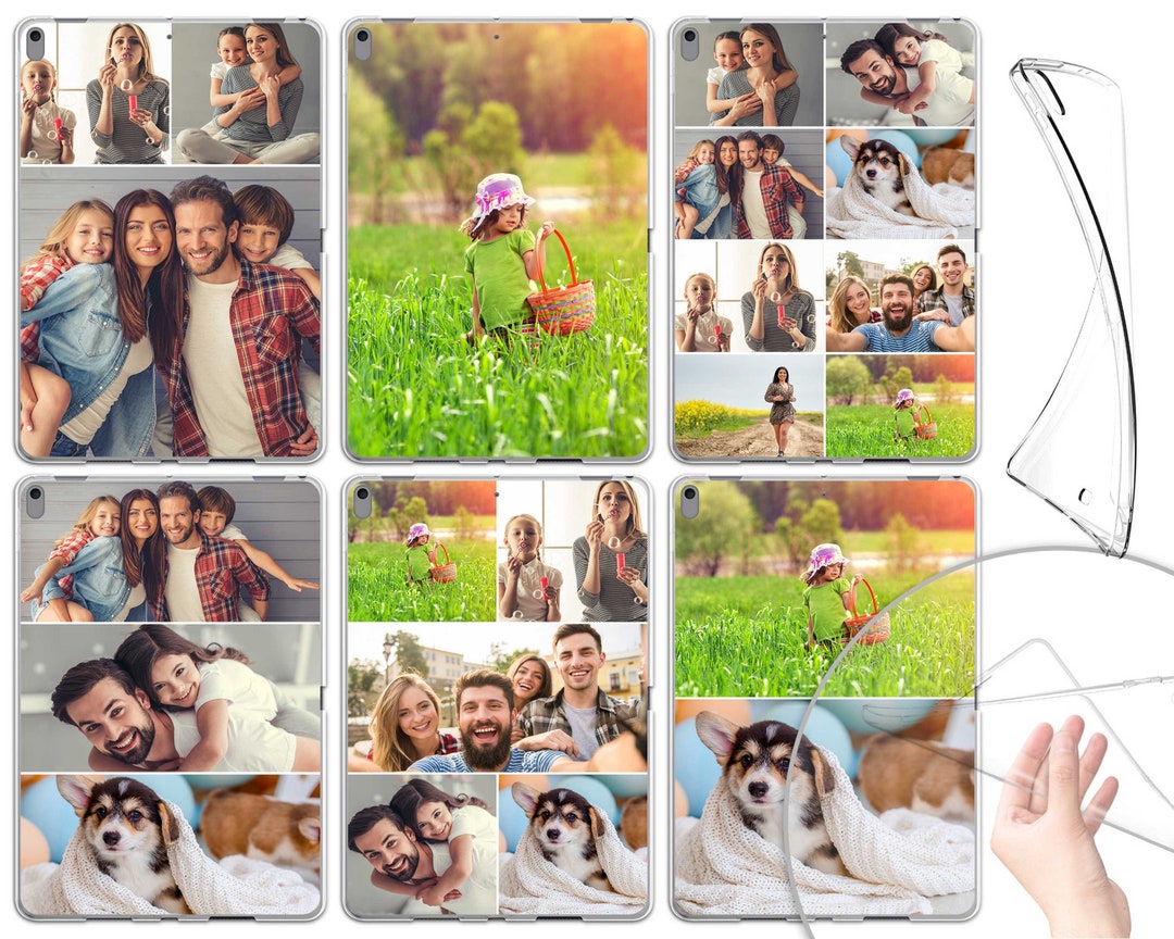 Personalised iPad Case Collage | Photo iPad | Gel Clear Silicon | iPad 6th Gen | iPad 7th Gen ...