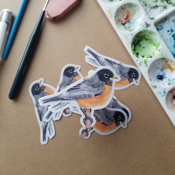 Chubby Robin Sticker | Robin sticker | Bird sticker | Nature sticker | Laptop decal | Bumper sticker