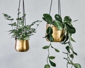 Small Brass Hanging Planter