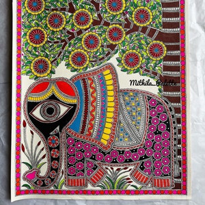 Madhubani Elephant - Pittura originale