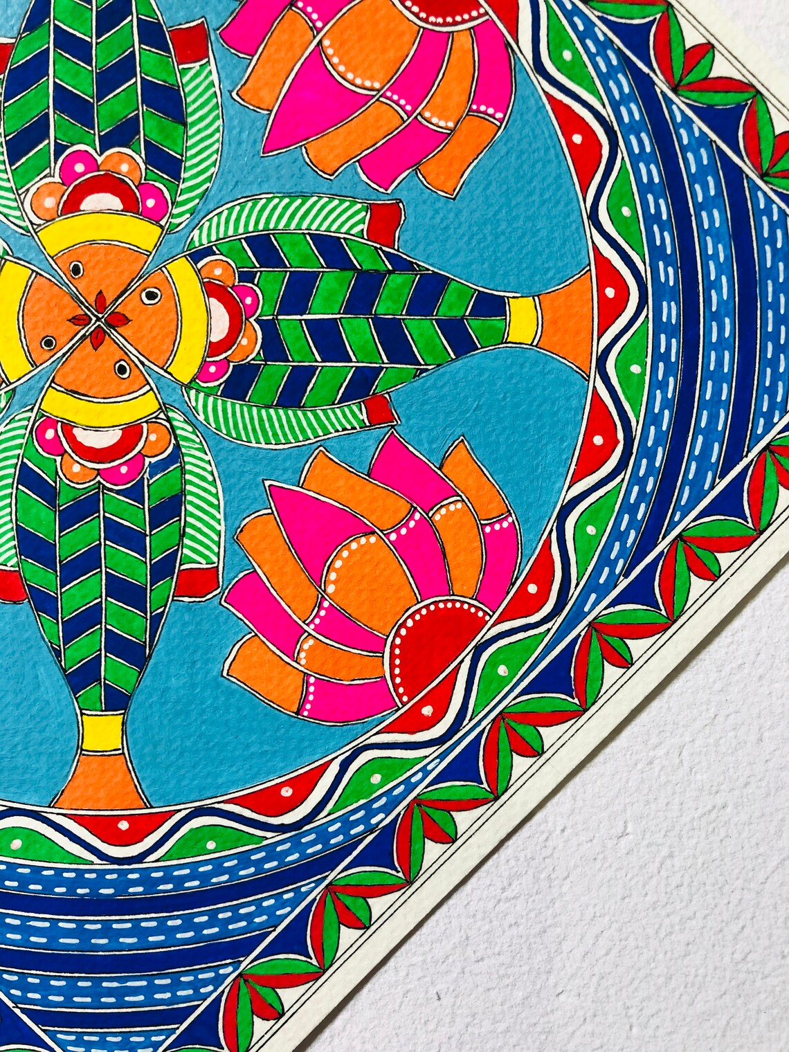 Madhubani Fish Archival/GiclÃ©e Print | Etsy
