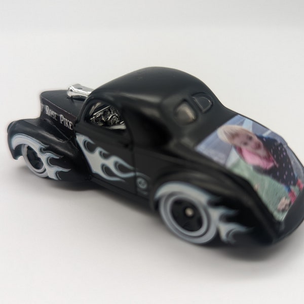 Personalized Custom Hot Wheels Diecast Toy Car 1941 Willey's Coupe (with Name and Photo)