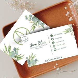 Cartes de visite de distributeur Herbalife - Floral vert